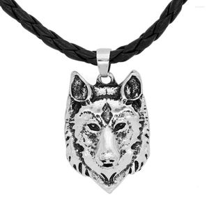 Hänghalsband viking halsband triquetra fenrir djur män mode smycken övernaturlig amulet knut