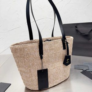 NUOVA tote bag Y-Letter Borsa da donna firmata Borsa di lusso in paglia all'uncinetto Borsa da donna classica di grande capacità Borse in tinta unita