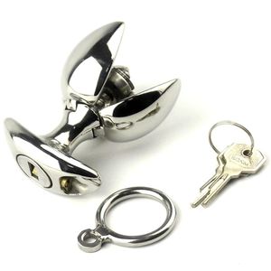 NEW Stainless Steel Anal Lock Openable Anal Plug Dilator Heavy Anus Beads Lock Anal Sex Toys For Men Woman Gay Y200421325i