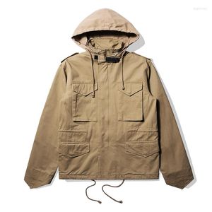 Men's Jackets M65 Hooded Jacket Multi-pockets Regular Fit US Army Uniform Military Style Autumn Spring Casual Wear