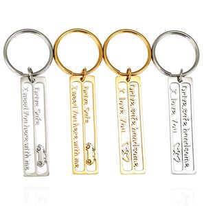 Stainless Steel Hollow Keychain Creative Car Keychains Pendant Drive Safe Valentine's Day Gift Keyring