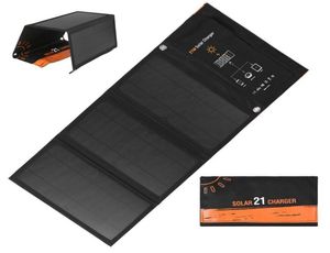 Handverktyg 21W Foldbar solladdare Vattentät solkraft Panelavgift Dual USB -portar för Battery Cell Phone Chargers Portable 227217237
