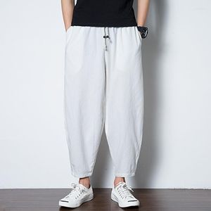 Men's Pants 2023 Men Harem Cotton Linen Joggers Plus Size Trousers Baggy Loose Casual Vintage Black White Khaki M-7XL