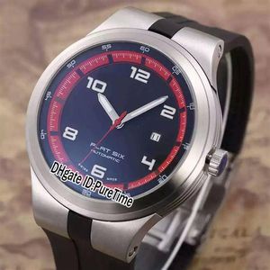 Nowy P'6620 P6620 Limited Edition PD Design Sport Racing Car Watche Stael Case Black Red Dial Flat Six Automatyczne męskie WA262B