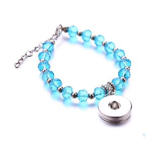 Bracelets de charme Snap bracelete joias colorf vidro de vidro de 18 mm Bot￵es de gengibre de gengibre chunks de pulseira entrega de gota dhgr8