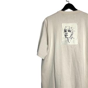 メンズTシャツの女性ティーアプリコットかぎ針編み壊れた落書き印刷緩んだ短い袖の丸い首