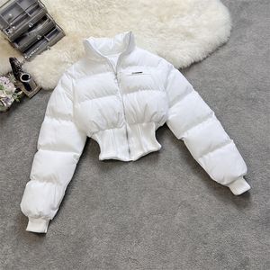 Women s Jackets Autumn And Winter Vintage Fluffy Bomber Jacket Women Streetwear Casual Cotton Padded Coat Korean Dezign Slim Waist Cropped Parka 230215