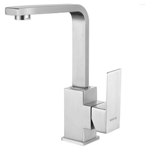 Waschbeckenarmaturen für Badezimmer, Küchenarmatur und Kaltwasserventilkern, quadratisches Rohr, 360-Grad-Drehung