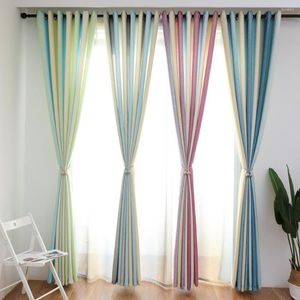 Curtain Window Drapes In Living Room Detachable Gradient Semi Shading Bright Color Rideaux Pour Le Salon