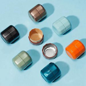 Cool Dodecagon Colorful Electroplating UV Smoking Seal Storage Dry Herb Tobacco Grind Spice Miller Jars Portable Bottle Handpipes Grinder Tank Container Holder