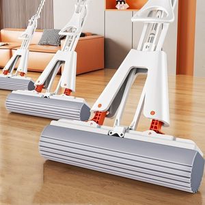 Mops Squeeze Self-draining Collodion Mop Floor Tiles Spin Household Cleaning Tools to clean walls and ceilings Floor 230216