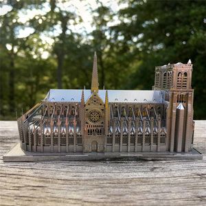Notre Dame Cathedral DIY3D Metal Puzzle Moscow Building Model Kit Laser Cutting Puzzle Adult Children Educational Collection Toy 201218290K