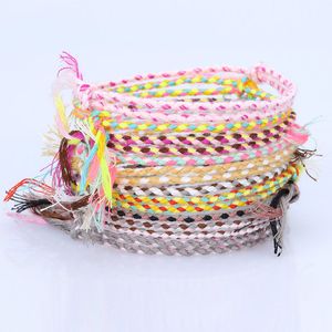Bracelets de charme de amizade com corda tran￧ada feita ￠ m￣o