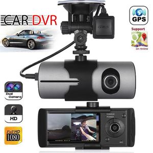 Upgraded Dual Lens GPS Camera Full HD Car DVR Dash Cam Video Recorder G-Sensor Night Vision for Uber Lyft Taxi Drivers239b