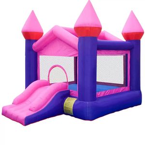 Barn uppbl￥sbara studshus Oxford Mini Bouncy Castles med Slide Yard Jumper Bouncer Outdoor Games Inomhus och fl￤kt med fl￤ktfria fartyg