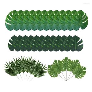 Dekorativa blommor 35st Artificial Palm Leaves Tropical Tree For Wedding Hawaiia Party Jungle Beach Themabell Dekor