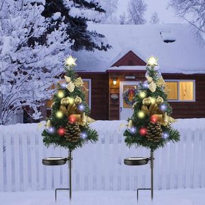 2pcs solar led árvore de Natal Lâmpada IP65 Impermeável para Decoração de Jardim Certyard Certyard ao ar livre