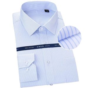 Camisas de vestido masculinas Camisa pura de algodão grande para homens de manga longa listrada camisetas do homem formal de homem 8xl Colar quadrado de roupas confortáveis ​​230216