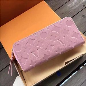 2023 Wallet Luxury Coin Purse Embossed Zipper Clutch Wallets purses With Orange Box Card Dust Bag 60017