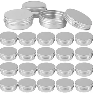 Wholesale Empty Aluminum Lip Balm Containers Cosmetic Cream Jars Bottle Round Candle Metal Box with Screw Lids for Cosmetics 100pcs