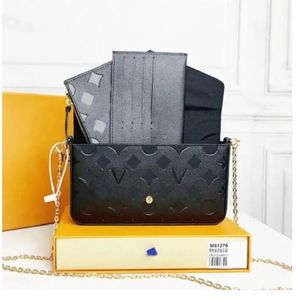 Multi Feliciie Pochette Women Bags Torby Portfel Portfel Skórzane torebki na ramię Wysokiej jakości torebka z kwiatami torba crossbody