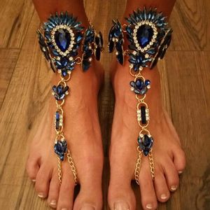 anklets dvacamanブランドMaxi Bracelet Crystal Barefoot Sandal Beach Jewelry Boho Leg Chain Female Wholesale Drop 230216