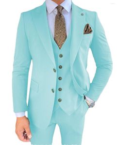 Men's Vests Men's Suits With Pants 2 Buttons Jacket Slim Fit Two Pieces Blazer Vest Wedding Groom Wear Business Formal Tuxedos Terno