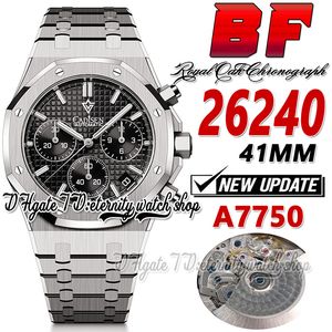 BFF V3 BF26240 MENS WATCH ETA A7750 Автоматический хронограф 41 мм черная текстура маркеры.