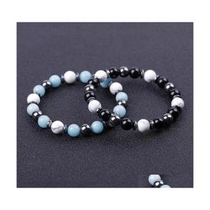 Charm Armband Lover Black White Stone P￤rlor armband m￤n turkos Buddha handgjorda hematit sommar kvinnor smycken g￥va sl￤pp leverans dhu9l