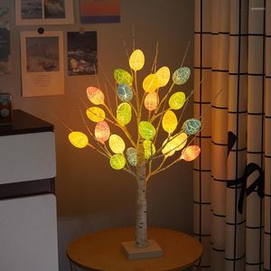 Decorative Flowers Easter LED Birch Tree Eggs Light Lighted Hanging Ornament For Bedroom Living Home Decor Party Supplies