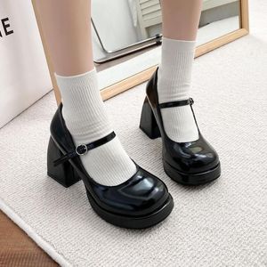 SCARPE SCARPE Office Piattaforma Lady Mary Janes pompa tacchi alti Filla rotonda di Toe Cute Jk Cosplay Goth Style Spring Fashion Bunky