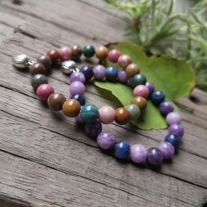 Strand 8mm Natural Ocean And Purple Star Stone Beads Friendship Bracelet Prayer Bring Sweet Romantic Jewelry Gift For You