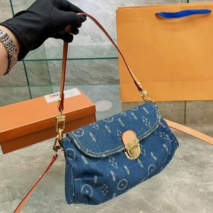 Designer Damen Mini Hübsche Denim Umhängetasche Frankreich Paris Luxusmarke L Monogramme Blumen Bedruckte Leinwand Unterarmhandtaschen Lady Doule Straps Cross Body Hobo Bags