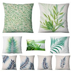 Pillow Home Decoration Rainforest Morning Abstract Landscape Print Pillowcase Palm Leaf Decorative Pillows Decor