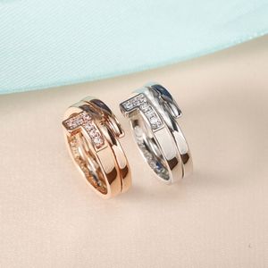 Titanium Steel Diamond Band Pierścienie Pierścień Designer Pierścień dla kobiet Pierścień Silver Jewelry Supply Linka