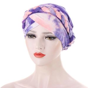 Beanies Beanie/Skull Caps Hats Europe en de Verenigde Staten Tie-Dye Milk Silk Velvet Braids Short kan Hair Headscarf Cap 187 verbergen