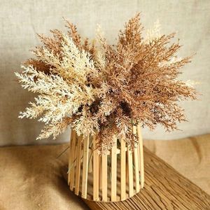 Decorative Flowers Artificial Fake Plant 6pc Packaging Bunch Wheat Ear Seedlings Hay Autumn Decoration Bedroom Living Room Dining Table