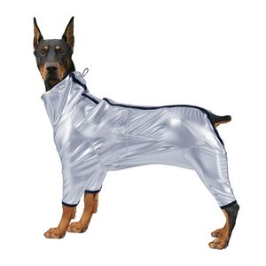 Hundkläder blixtlåsjacka hela kroppen Turtleneck Vattentät rymddräkt för små medium stor hundhund