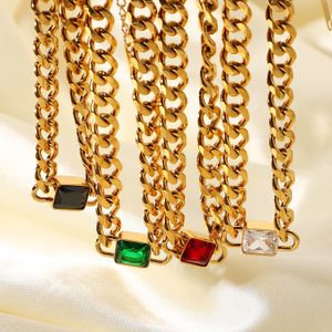 Gioielli firmati Elegante collana pendente Gioielli in acciaio inossidabile placcato oro 18 carati Collana con pendente in perle di zirconi con goccia d'acqua Stile femminile