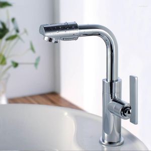 バスルームシンク蛇口Chrome Modern Washbasin Tap Basin Faucet Single Hole Hulden Deckマウント