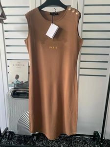 Sommerkleider für Damenbekleidung, Damen-Skim-Kleid, Sommer, sexy, figurbetontes Kleid, weiß, lässig, Baumwolle, Rundhalsausschnitt, ärmellos, Brief-Schulter-Knopf, Designer-Kleidung der 20er Jahre