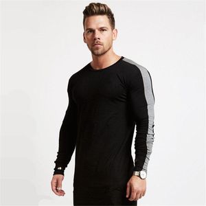 Men's T Shirts Casual Long Sleeve T-shirt Men Fitness Cotton Shirt Male Gym Workout Skinny Tee Tops Spring Running Sport ClothingMen's