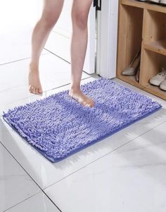 Tapijten chenille badkamer siliconen absorberende niet -slip woningmatten zacht pluche vloer tapijt bad balkon keuken tapijt 7777100