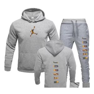 Herrspårssurer Svett och hoodie Set Tracksuit Men hooded Sweatshirt Plover Suit Casual Clotheled Drop Delivery Disel Mens Clothing Dhkhg