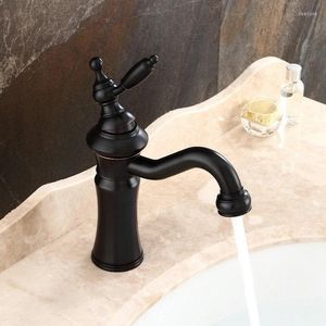 Badezimmer-Waschtischarmaturen, schwarzer ORB Clour-Einloch-Messing-Wasserhahn-Mischbatterie