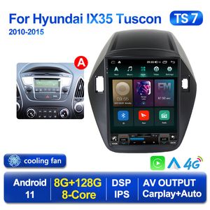 Car dvd Radio Multimedia 2 Din Player Navigation Android for Hyundai IX35 Tucson 2009-2015 Tesla Style 9.7 Inch Screen Carplay Stereo Head Unit