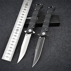 Hot C0215 20NQL Flipper Folding Knife 8Cr13Mov Black / White Stone Wash Blade Nylon Plus Glass Fiber Handle Outdoor EDC Pocket Knives