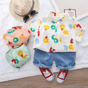 Sommer Baby Kleidung Anzug Kinder Jungen Mode Druck Hemd Shorts 2 Teile/sätze Kleinkind Casual Kleidung Infant Kinder Trainingsanzüge anzug sets