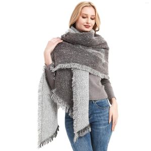 Scarves Women's Scarf 2023 Autumn And Winter Circle Yarn Thickened Gray Anchor Bevel Ladies Shawl