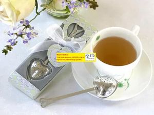 Fedex DHLHeart Shape TeaTime Heart Tea Infuser Spoon With retial box For Weeding Party gift100pcslot